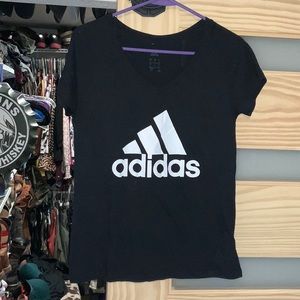 Black V-neck Adidas workout T shirt